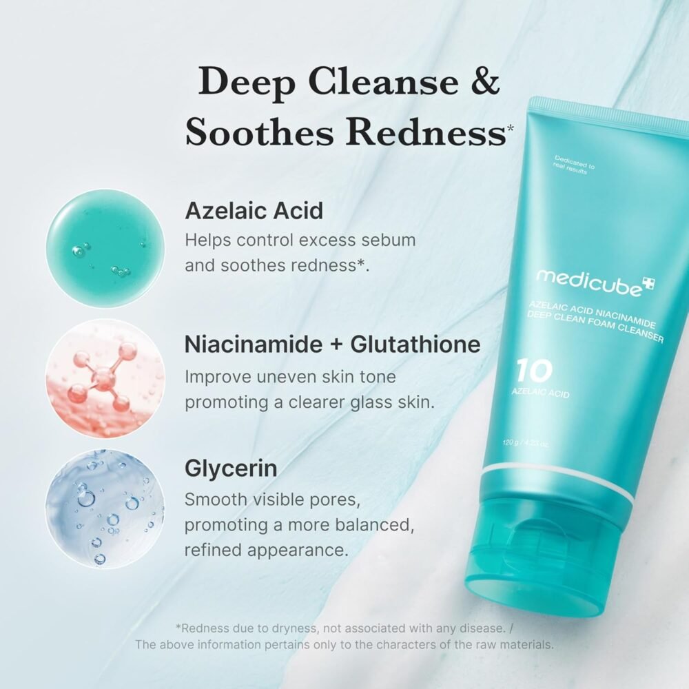 Medicube Azelaic Acid Niacinamide Deep Clean Foam Cleanser – 120g - Image 2