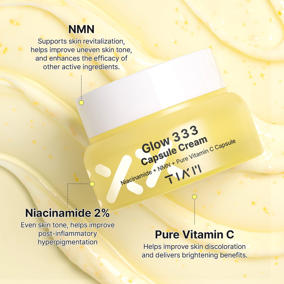 TIAM Glow 333 Capsule Cream Niacinamide + NMN + Pure Vitamin C Capsule -55ml - Image 2
