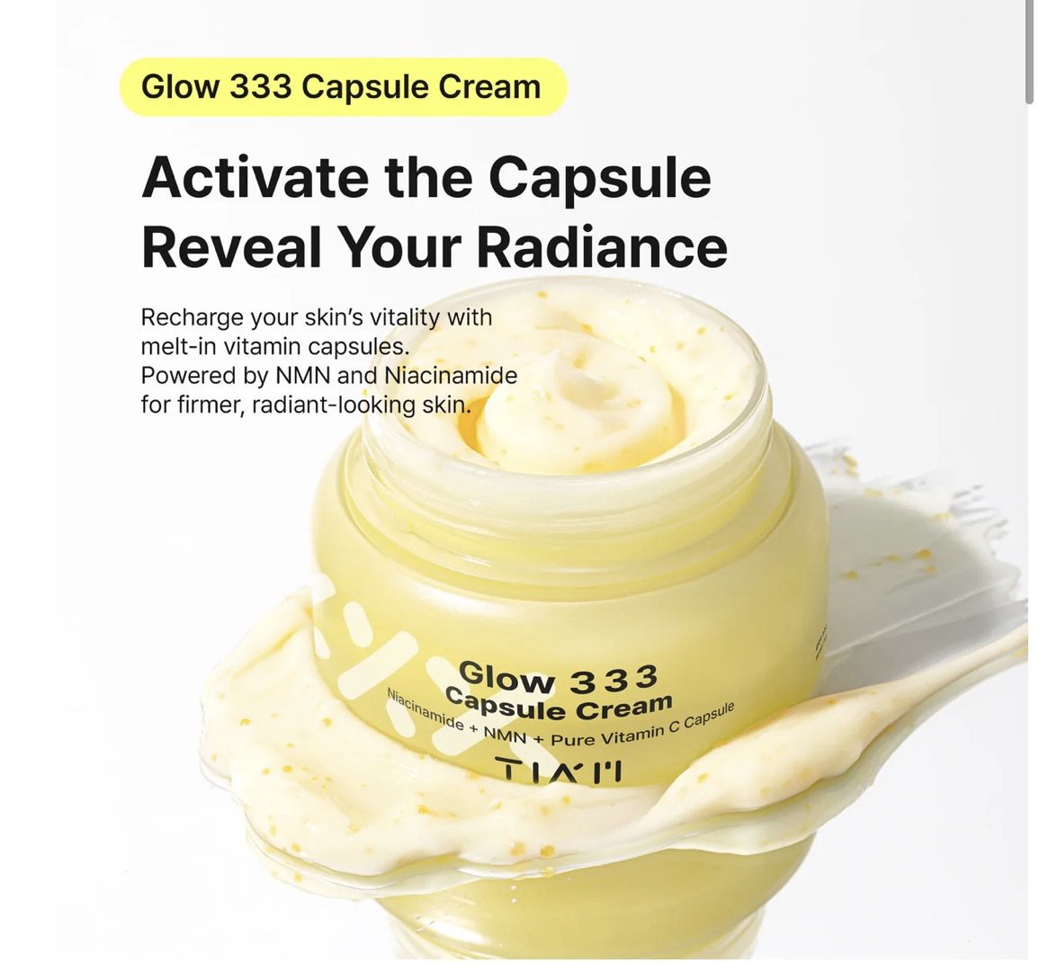 TIAM Glow 333 Capsule Cream Niacinamide + NMN + Pure Vitamin C Capsule -55ml - Image 3