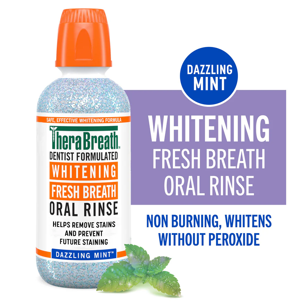 THERABREATH -Dentist Formulated Whitening Fresh Breath (Dazzling Mint) Oral Rinse – 473ml - Image 2